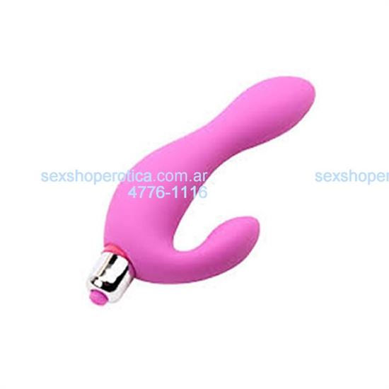 Vibro satinado con estimulador de clítoris enchant